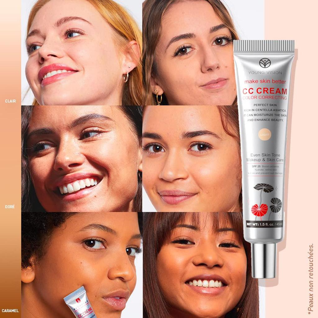 Centella CC Cream Concealer Invisible Pores Moisture Waterproof Anti-sweat Primer Naturally Lasting Women Makeup Tinted Base