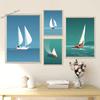 Минималистичный темно-синий парусный корабль Nautica, парусный плакат, печать на холсте, картина, парусная лодка, настенная картина, украшение для комнаты, дома, Cuadros