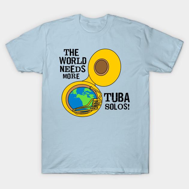 Men Black Print T-shirt Tuba Solos No-Cut Transfer Paper Print Cotton Tshirt