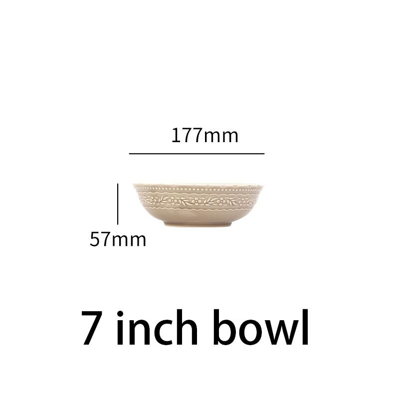 Ancient European Style Ceramic Dining Plate Underglaze Jadeite Green Breakfast Bread Steak Plate Household Kitchen Tableware