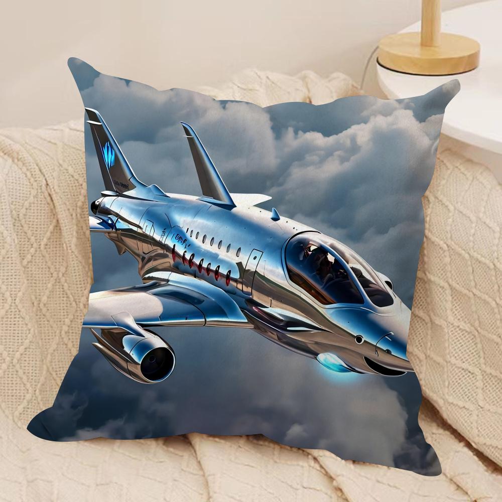 Funny Shark Fighter Meme Cushion Cover Silky Short Plush Invisible Zipper Dustproof Sofa Pillow Case For Home Decor