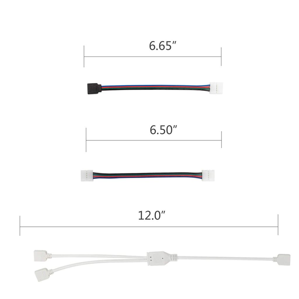 LED Strip Connector Kit For 5050 10mm 4Pin Includes 8 Types Of LED Strip Fitting