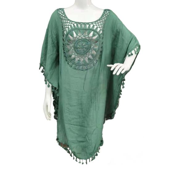 Женский летний купальник, повседневный, с открытыми плечами, с кисточками, пляжный халат, свободный, прозрачный, бикини, накидка для пляжа, бассейна, загара