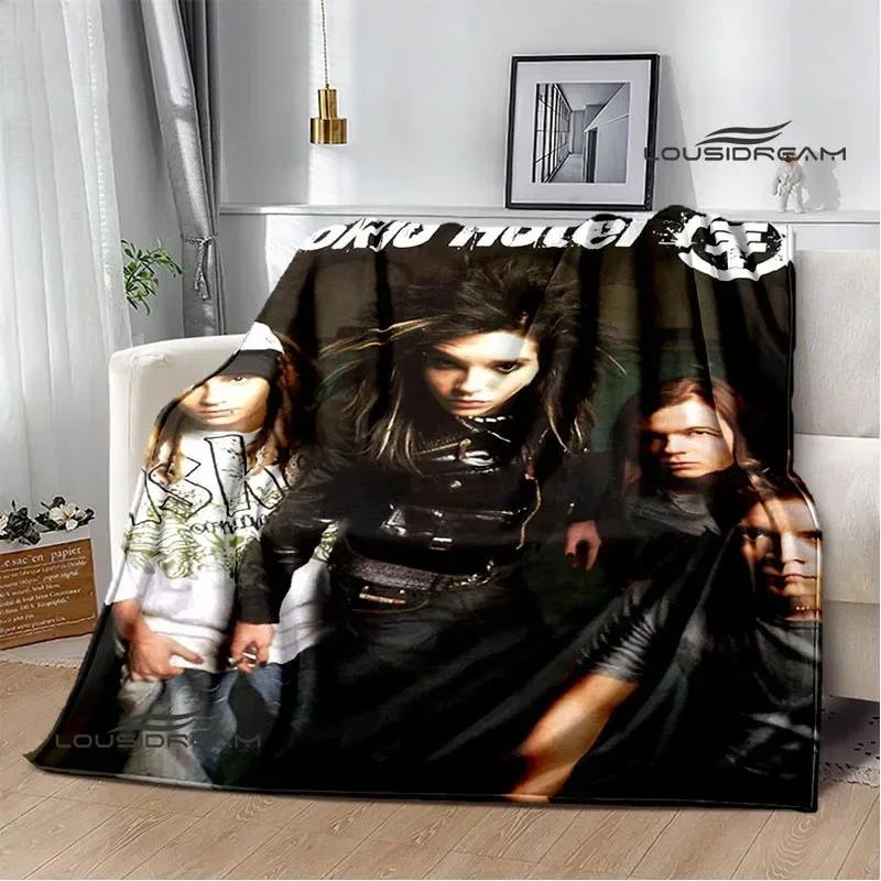 Плед с принтом рок-группы Tokio Hotel Плед для пикника Фланец Теплый плед Домашние и дорожные пледы Постельные принадлежности Подарок на день рождения