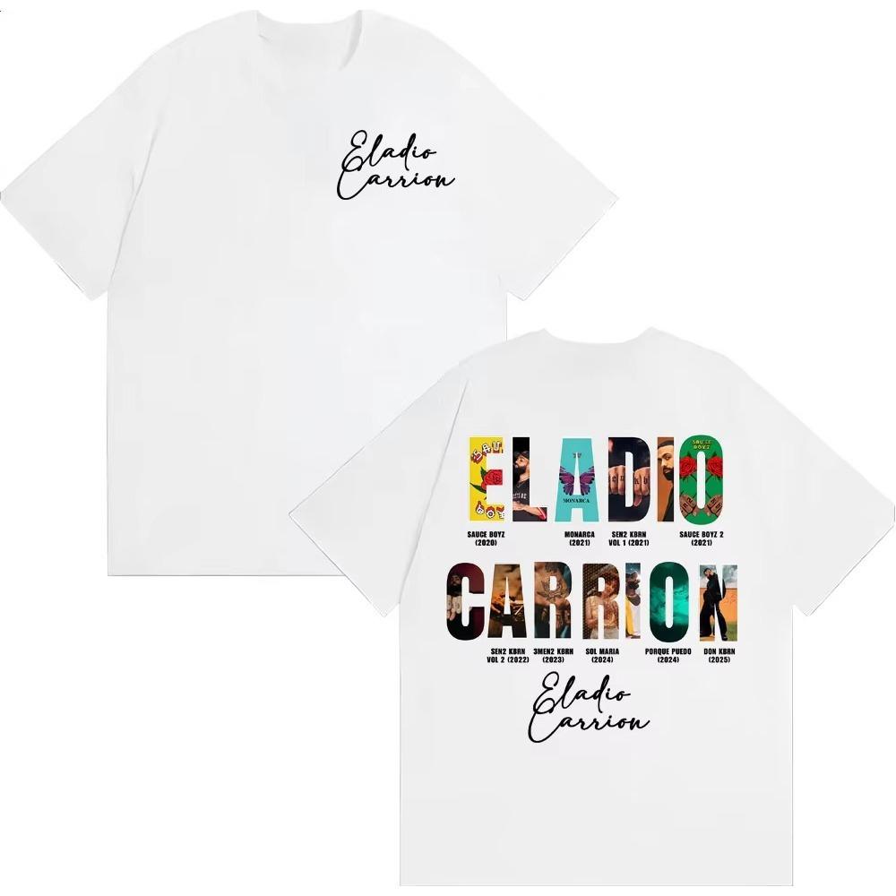 Rapper Eladio Carrion Album Cover 2026 New Tour T Shirt Unisex Women Vintage 90s Hip Hop Street Tshirts Casual Tshirt Summer