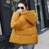 Women Thick Outerwear Solid Hooded Coats  Winter Jackets Short Female Cotton Padded Bread Jacket Coat Stand Collar Overcoat