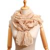 Yousheng Women Pleated Scarf Thickened Weave Autumn Winter Scarf Solid Color Breathable Shawl Headscarf Outfit Accessories