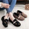 Women's Cozy Memory Foam Loafer Shoes with Warm Fleece Lining Closed Back House Shoes with Non-slip Indoor Outdoor Rubber Sole Flat Platform Shoes