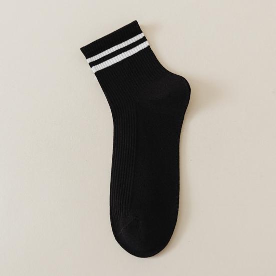 1 пара носков унисекс средней длины, без запаха, в полоску, однотонные, высокая эластичность, противоскользящие, дышащие, мягкие, впитывающие пот, противоусадочные, спортивные хлопковые носки