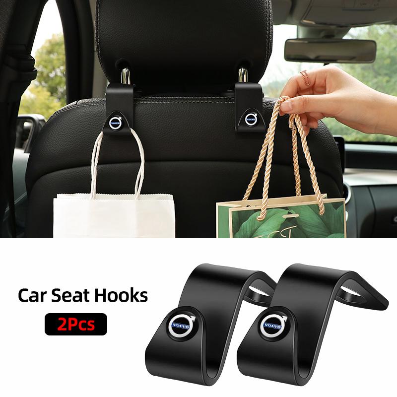2Pcs Car Seat Headrest Hook Hanger Storage Organizer For Volvo XC90 V90 V60 XC60 V40 EC40 EX40 S80 S60 S90 C40 XC40 V70 XC70 C30