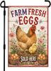 Farm Fresh Eggs Slod Here Garden Ag 12x18 Inch Double Sided Burlap Funny Rustic Farmhouse Chicken Coop Outdoor Decoration Kkz