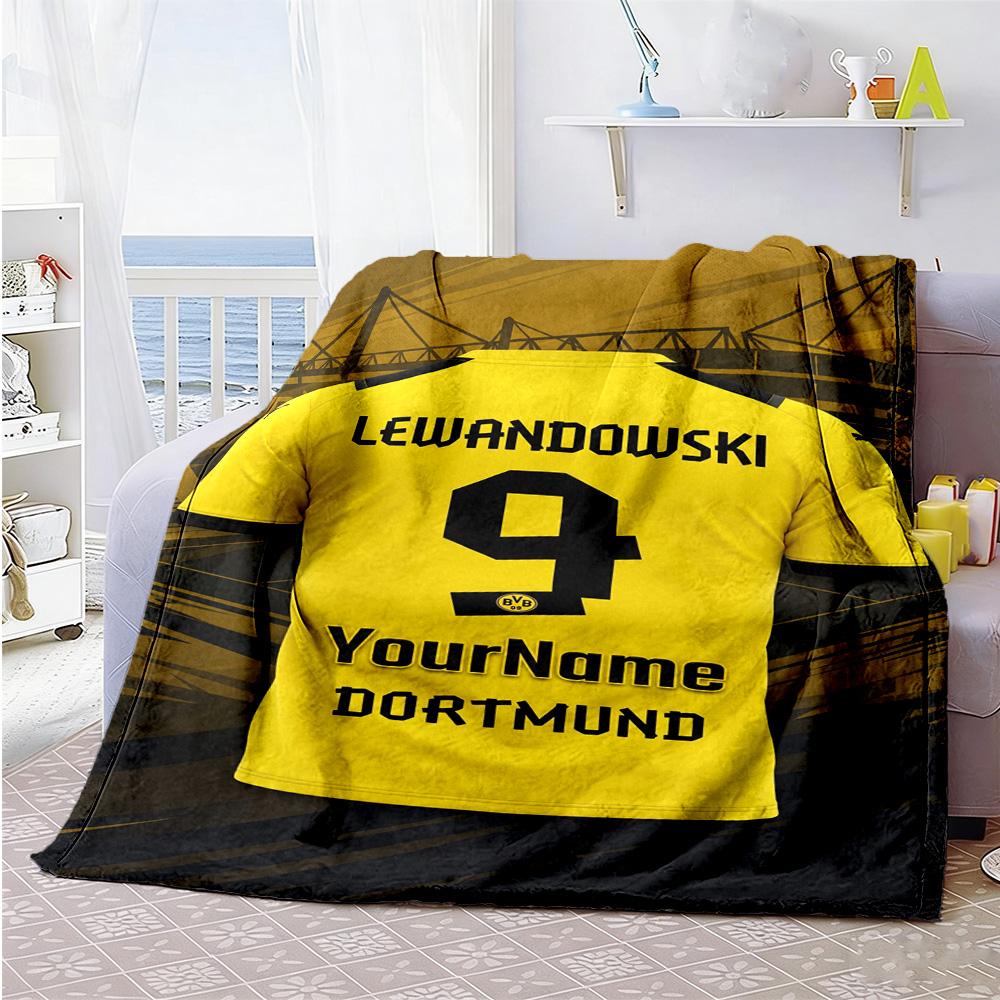 Borussia Dortmund Personalized Name Blanket Cozy Personalized Blanket Durable Comfort for Bedding Couch Livingroom Picnics Four Seasons Universal