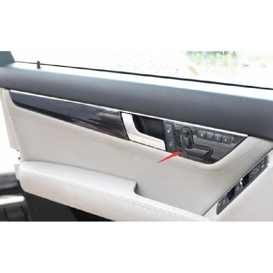 ABS Carbon Fiber Seat Adjustment Button Cover Trim For 2007-2014 Benz C-Class