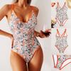 Женский слитный купальник с цветочным принтом, бикини пуш-ап, консервативный купальник, женский купальный костюм для плавания, пляжная одежда, лето