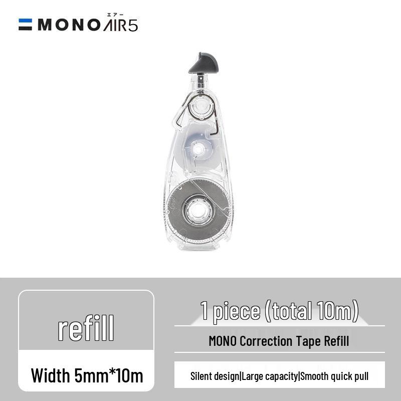 Стикер-корректор Tombow Dragonfly Silent Correction Tape Mono Air, Студенческая версия, Большой объем, Сменная кассета.