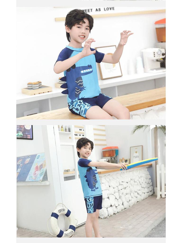 Boys' Two-Piece Korean Swimsuit Set 