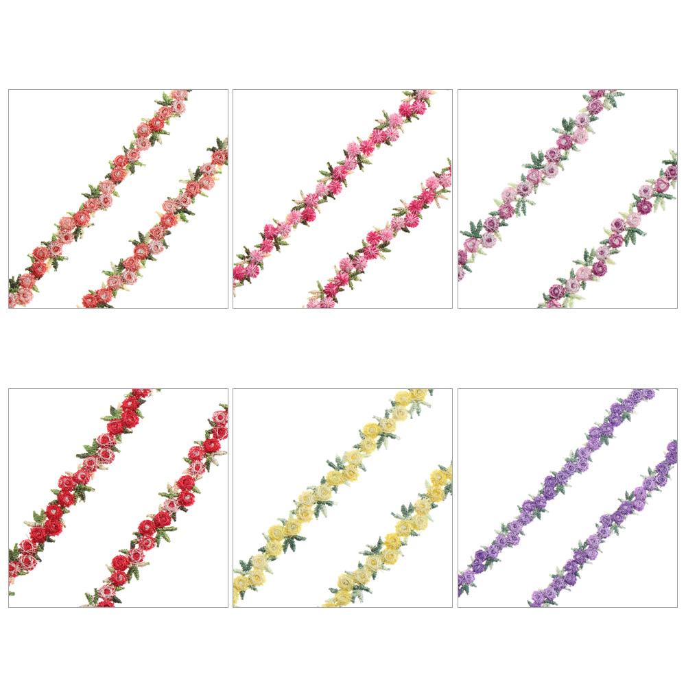 DIY Craft Sewing Wedding Dress Embroidered Ribbons Fabric Trim Flower Lace Trim Water Soluble