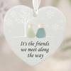 Heart-Shaped Sea Glass Friendship Decor Ceramic Heart Ornament Friendship Keepsake Sea Glass Art Christmas Tree Hanging Ornament for Best Friends
