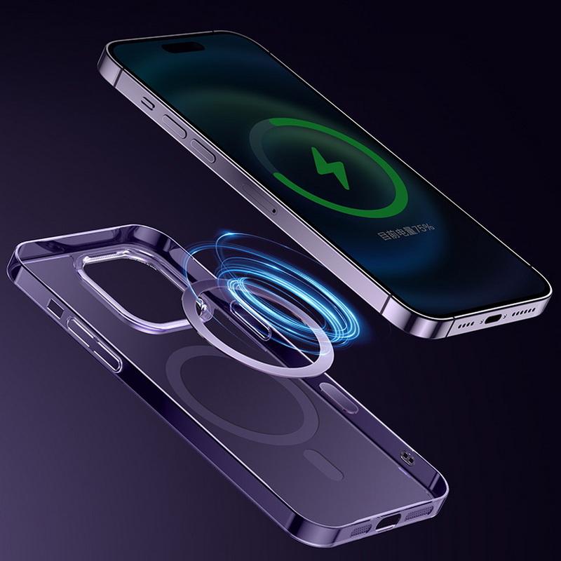 Роскошный тонкий магнитный чехол из закаленного стекла для iPhone 16 Plus 15 Pro Max 14 Pro 13 для Magsafe, ударопрочный жесткий прозрачный чехол для телефона из ПК