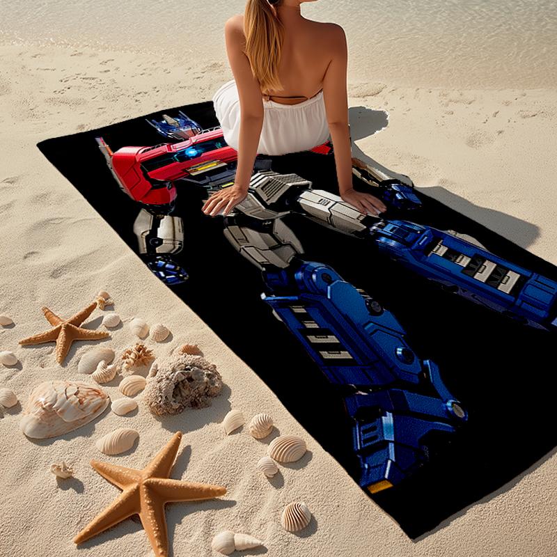 Ultra-Soft Beach Towel with Optimus Prime Theme,Ideal for Pool - Camping, Diving - Perfect Travel Essential, Vibrant Beach Towel.