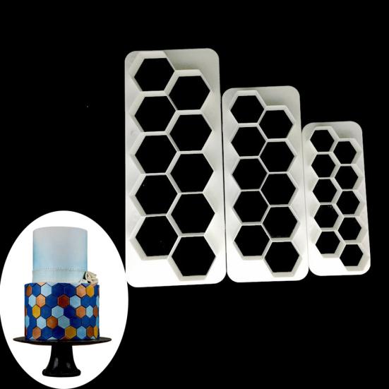3шт шестигранный резак для помадки, печенья, шоколадного печенья, декоративная форма для торта «сделай сам»
