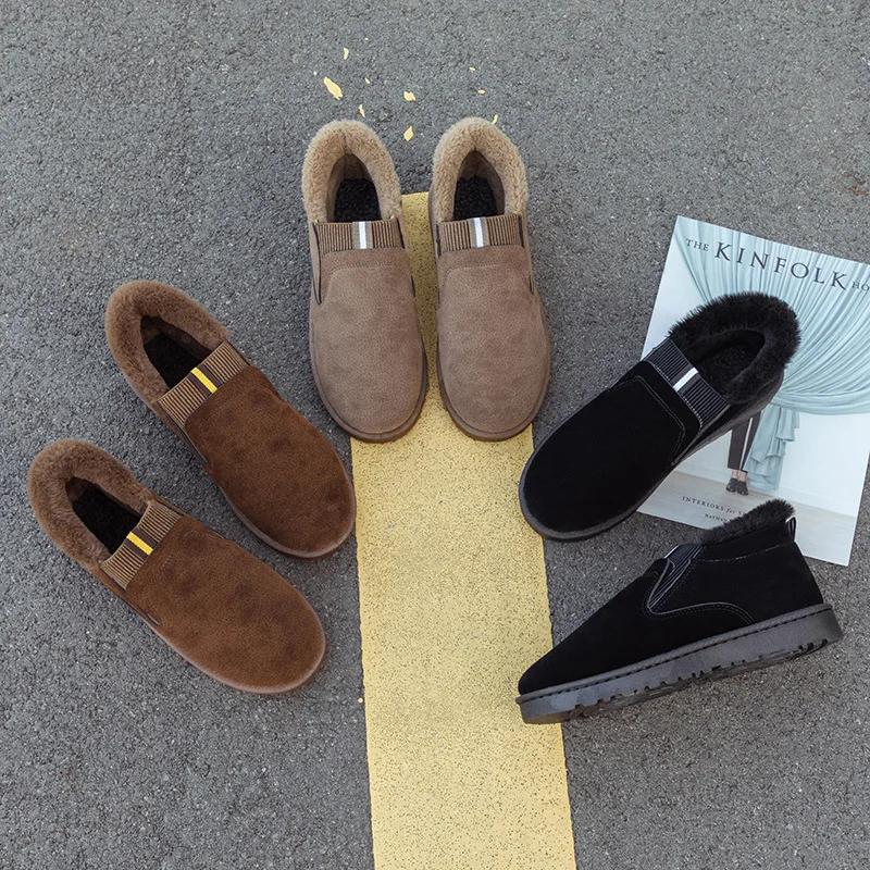 Женские зимние ботинки 2024 года, новые, повседневные, удобные, с круглым носком, женские, из хлопка