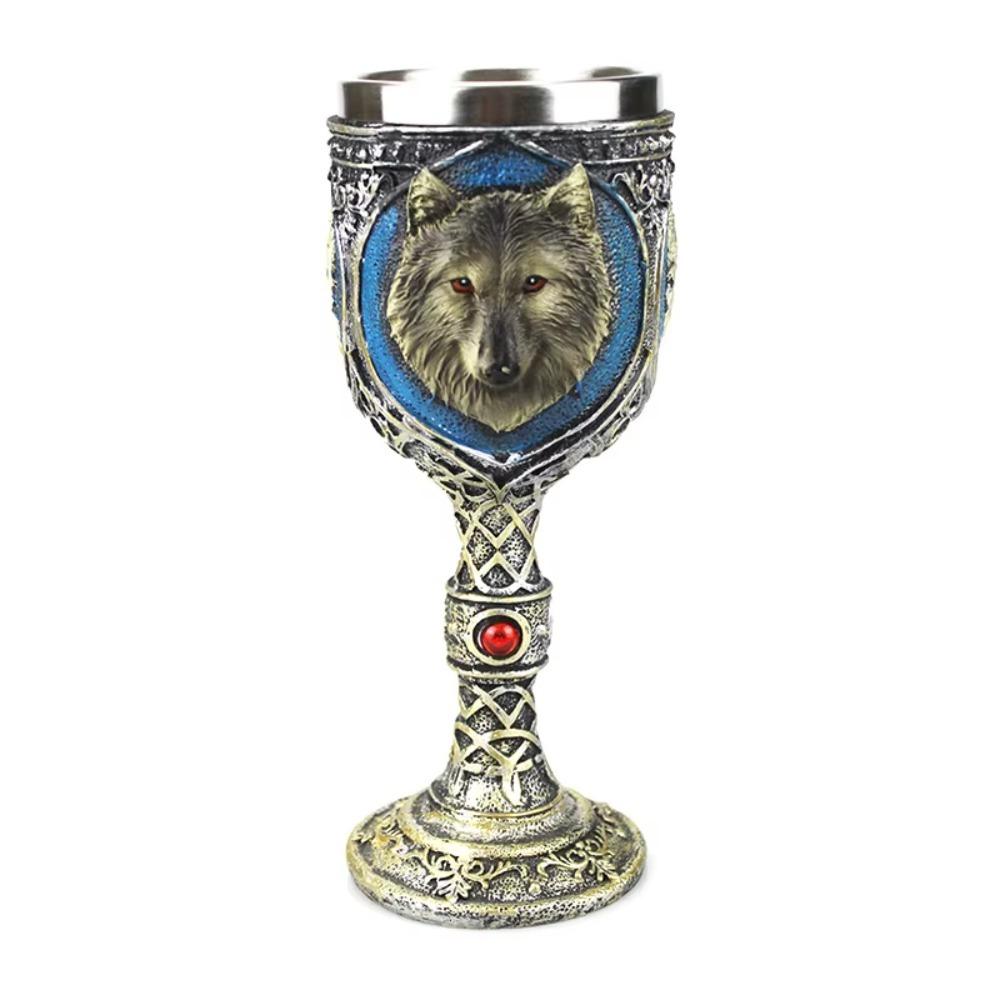 Retro Viking Dragon Drinking Mug Skeleton Skull Goblet Drinkware Gothic Wine Cup  Home