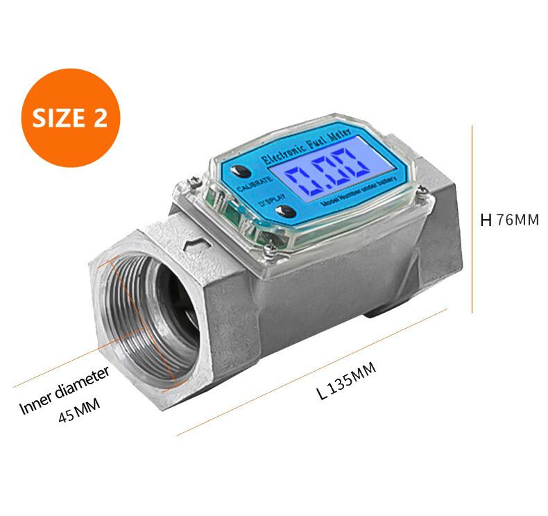 Turbine Digital Oil Meter LCD Heating Oil Flow Meter Diesel Gasoline Flow