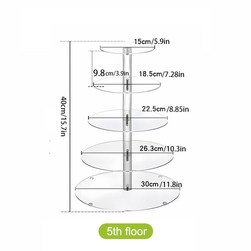 3/4/5-ярусная акриловая круглая подставка для кексов, прозрачная подставка-держатель для кексов на день рождения, дисплей для десертов для свадьбы, дня рождения, рождественской вечеринки
