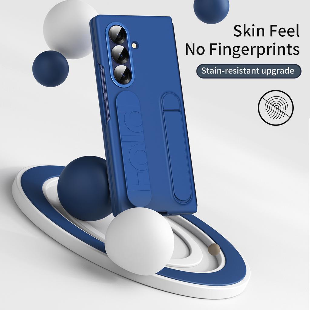 Чехол-браслет с ощущением кожи для Samsung Z Fold 8 7 6 5 4 3 Невидимая подставка со стеклянным защитным экраном Ударопрочный чехол