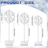 3 Pieces Snowflake Ornaments Wooden Centerpiece Holiday Decor Collection Winter