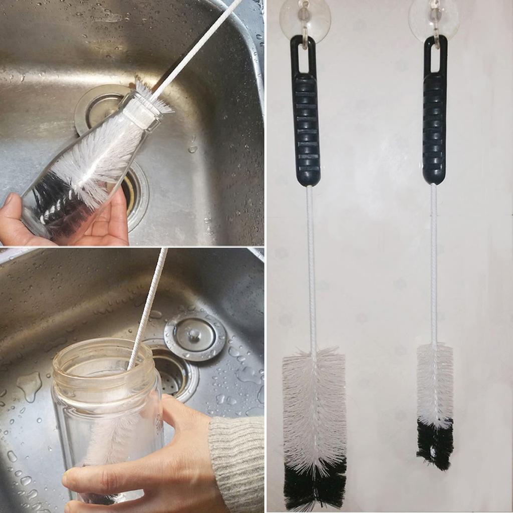 Coralpearl Bottle Cleaning Brush Long Handle Utility Bottle Cleaning Brush Bottle Washing Brush Small Wire Cleaner Bendable Skinny for Cleaning Narrow