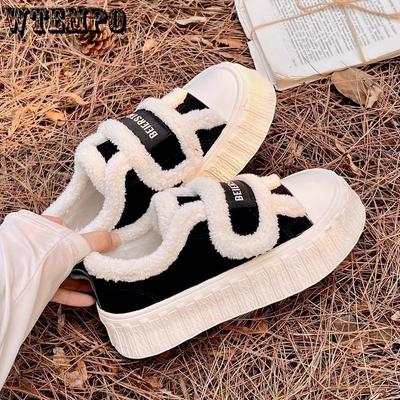 Ботинки на липучках и бархате для женщин на осень и зиму, теплая и толстая подошва, универсальная повседневная обувь для детей