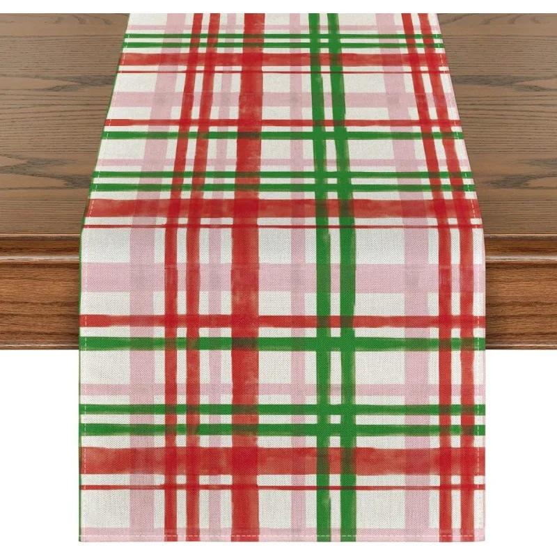 Рождественская скатерть-дорожка С Рождеством украшения для дома 2024 Рождественский флаг на стол Чехол Navidad Noel Подарок Новогодняя скатерть
