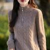 Women's Cashmere Sweater Qinghe Cashmere 30% Cashmere 70% Wool Autumn and Winter Pullover Warm and Fashionable