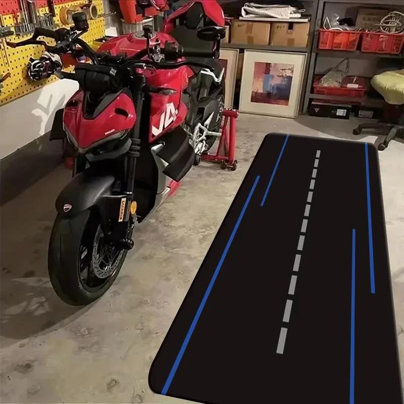 VIKAMA Racing Motorcycle Display Carpet Garage Mat Dormitory Bedroom Bedside Rug Non-Slip Corridor Runner Home Decor