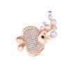 Брошь в виде рыбки-пузырька с жемчугом, симпатичная, инкрустированная бриллиантами, женская, антибликовая, булавка, фиксированная, аксессуары для одежды