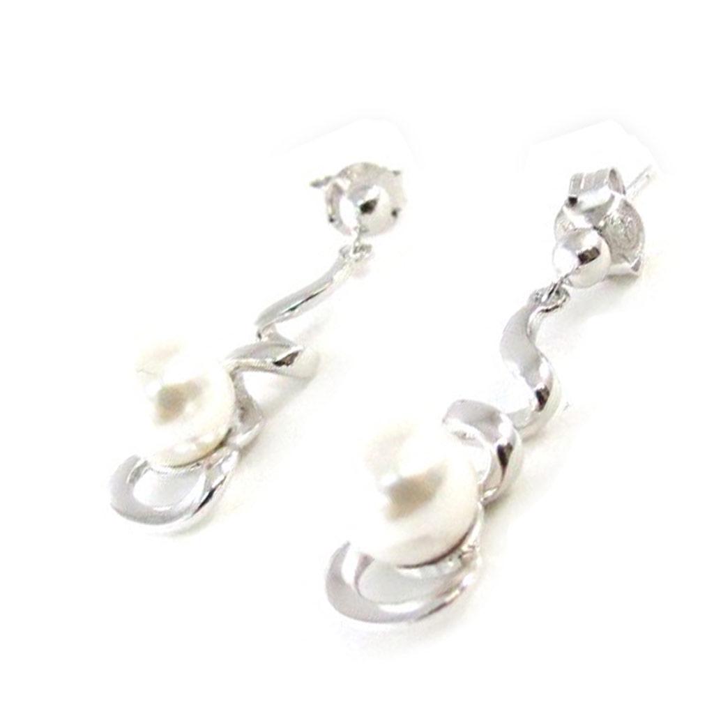 Les Trésors De Lily [I9851] - Белые серебряные серьги «Перла»