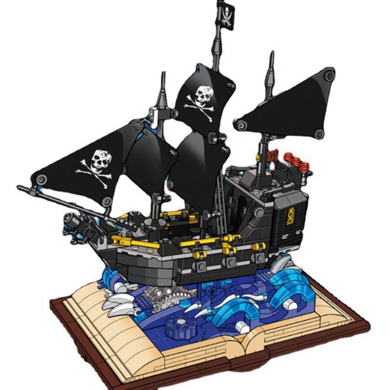 Pearl Pirate Ship Building Blocks Toy Kids DIY Model Gift 42cm