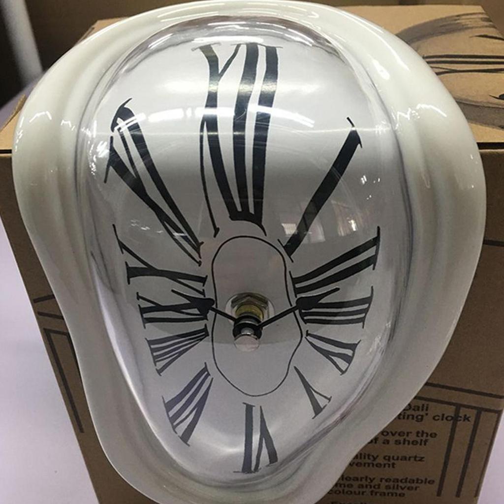 Настольные часы «Тающие часы», часы с искривлением, креативные винтажные тающие настольные часы, часы с деформацией римских цифр, изысканные для декора стола