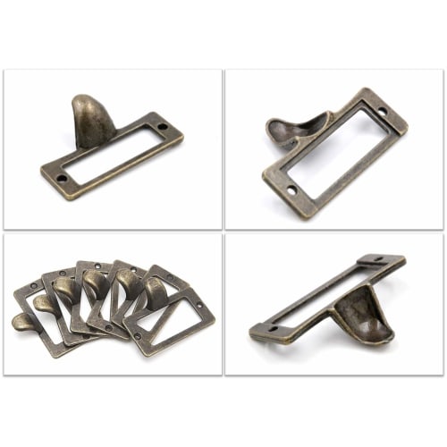 XP Design Antique-Style Bronze Pull Handles with Nameplates, Drawer Knobs, and Cabinet Handles (Bronze/M10 Pieces)