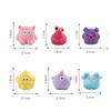 6Pcs Cute Fuzzy Monster Colorful Mini Cartoon Figurines Car Dashboard Ornaments for Child Small Gifts