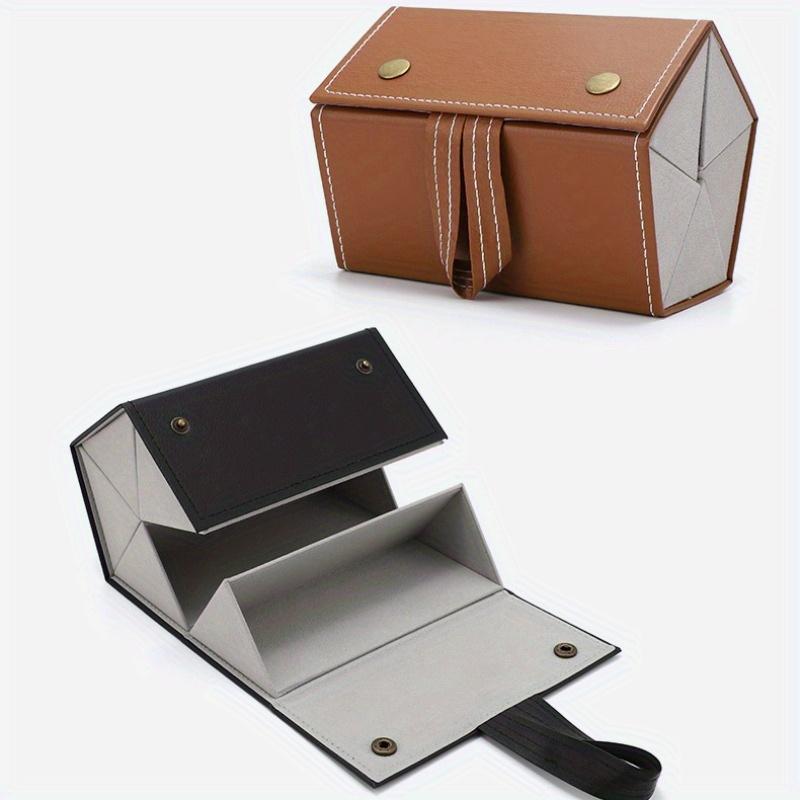 1pc Glasses Storage Box Foldable Five Piece Box Multifunctional Multi Grid Glasses Jewelry Storage Leather Handmade Glasses Box