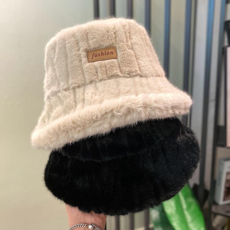 Новая защитная шапка-ведро для ушей, зимняя модная универсальная женская утолщенная теплая плюшевая рыбацкая шапка