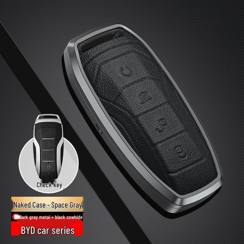 BYD Car Key Fob Case: Qin Pro, Song PLUS, Han MAX, Tang E9 - Aluminum Alloy Shell and Buckle