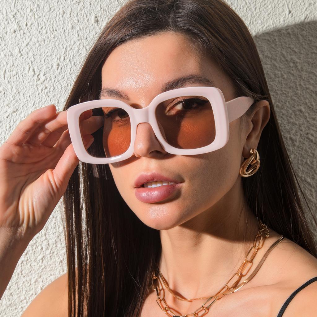 New Oversized Square Sunglasses Vintage Designer Women Fashion Sun Glasses Green Pink Shades Uv400 Luxury Brand Female