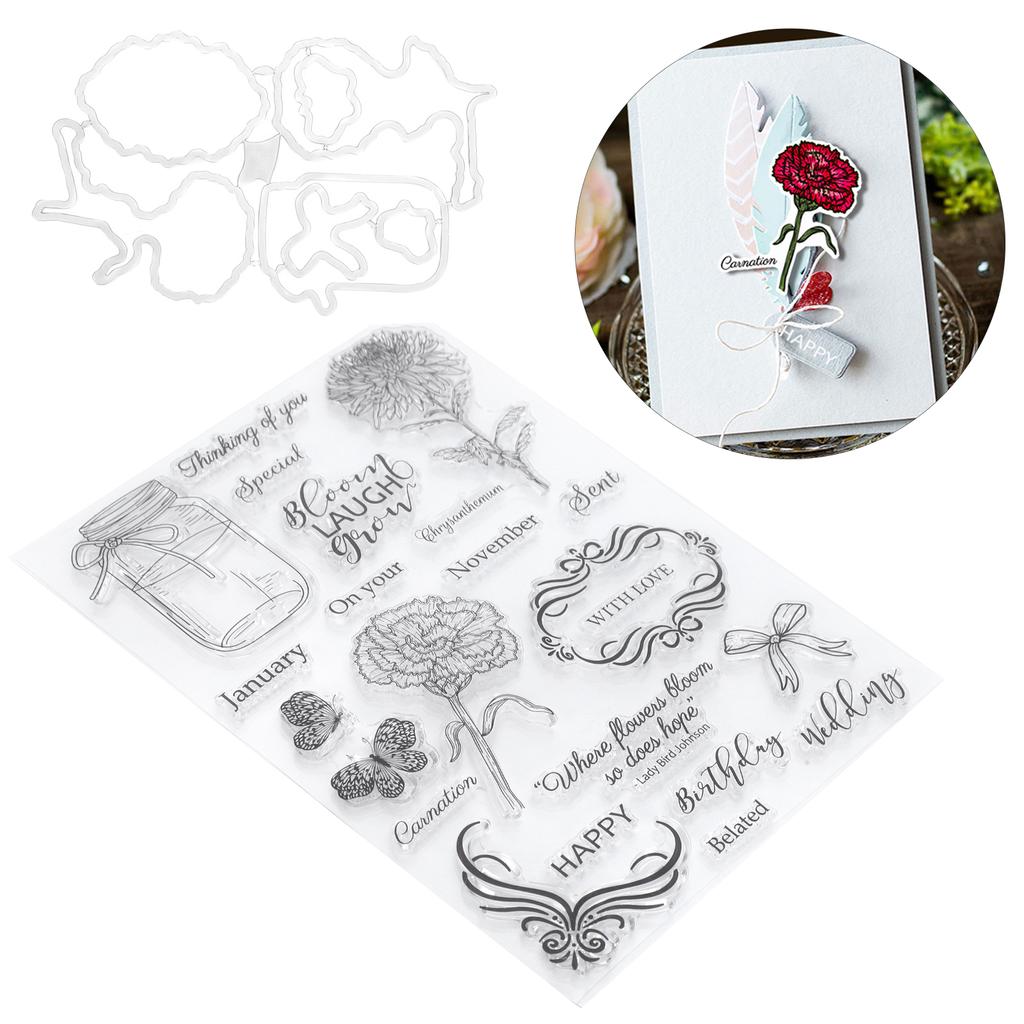  Clear Stamp Transparent Wishing Bottle Flower Pattern  HandMade Decoration