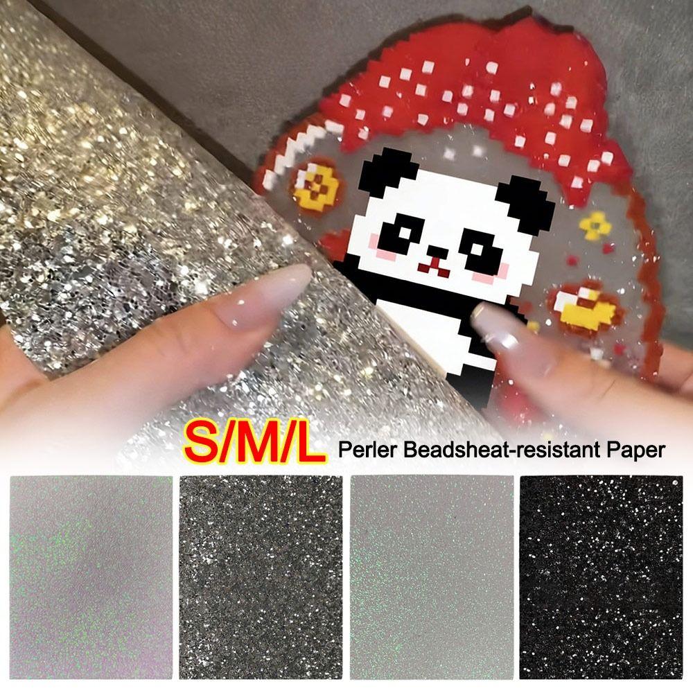 Glitter Perler Beadsheat-resistant Paper Handmade Iron-on Mat for Photo Perler Beads