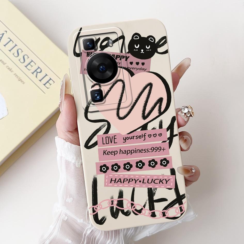 Чехол для Huawei P60 Pro MNA-LX9 Чехол Милый Мультяшный Кролик Панда Мягкий Жидкий Силикон Защитный Чехол Для HuaweiP60 P60 Art Capa