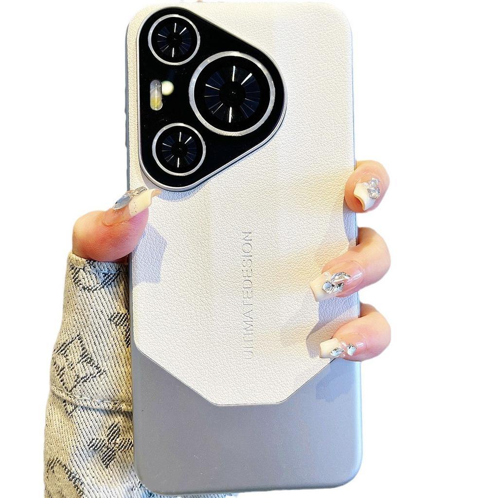 Совместим с чехлом для телефона Huawei PURA70Pro, Обтянутый кожей Mate70, Всеобъемлющая защита объектива, Nova13